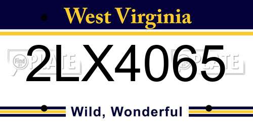 2LX4065 West Virginia License Plate