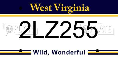 2LZ255 West Virginia License Plate