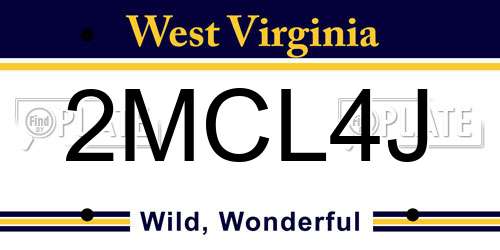 2MCL4J West Virginia License Plate