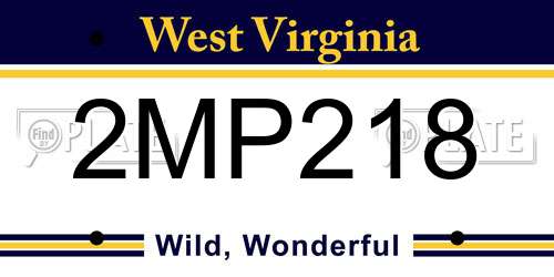 2MP218 West Virginia License Plate