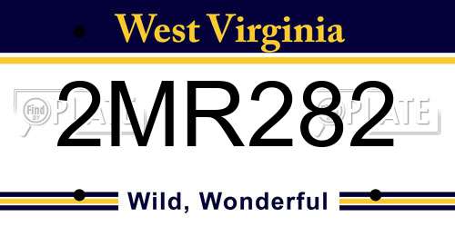 2MR282 West Virginia License Plate
