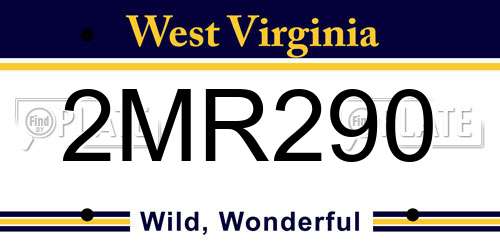 2MR290 West Virginia License Plate