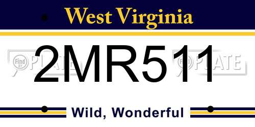 2MR511 West Virginia License Plate