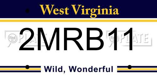 2MRB11 West Virginia License Plate