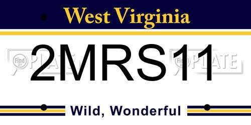 2MRS11 West Virginia License Plate
