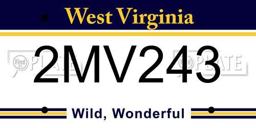 2MV243 West Virginia License Plate