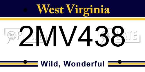 2MV438 West Virginia License Plate