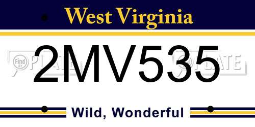 2MV535 West Virginia License Plate