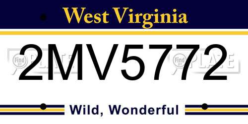 2MV5772 West Virginia License Plate