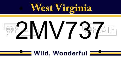 2MV737 West Virginia License Plate