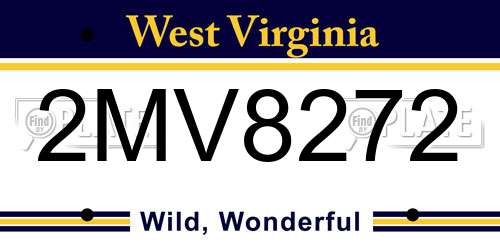 2MV8272 West Virginia License Plate