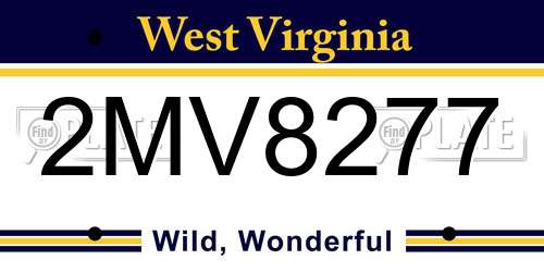 2MV8277 West Virginia License Plate
