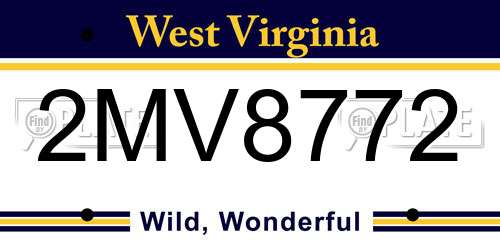 2MV8772 West Virginia License Plate
