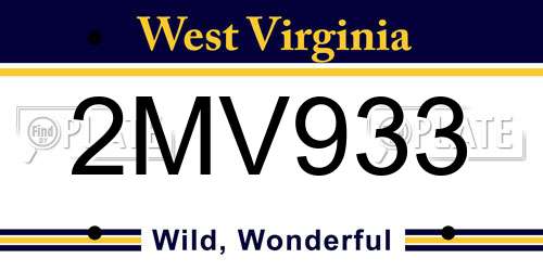 2MV933 West Virginia License Plate