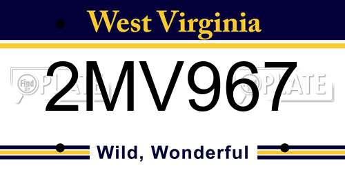 2MV967 West Virginia License Plate