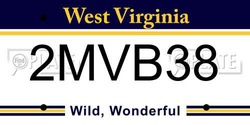2MVB38 West Virginia License Plate