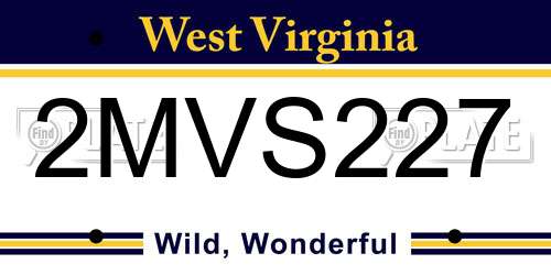 2MVS227 West Virginia License Plate