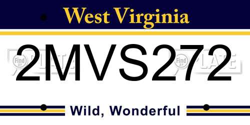 2MVS272 West Virginia License Plate