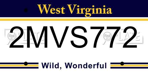 2MVS772 West Virginia License Plate