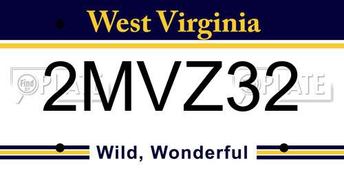 2MVZ32 West Virginia License Plate