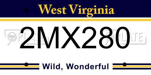 2MX280 West Virginia License Plate