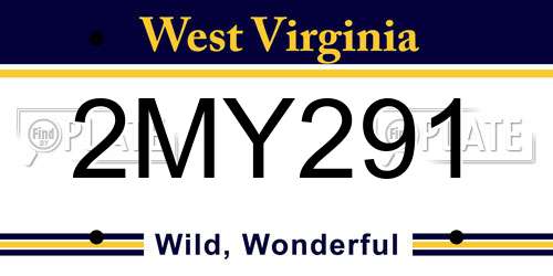2MY291 West Virginia License Plate