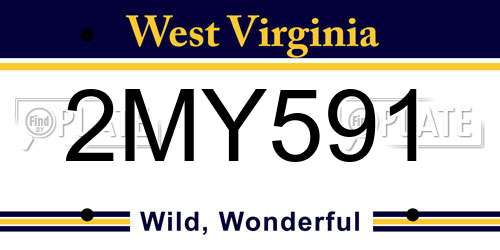 2MY591 West Virginia License Plate