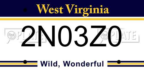 2N03Z0 West Virginia License Plate