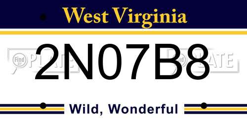2N07B8 West Virginia License Plate
