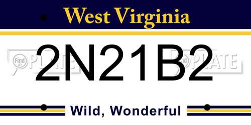 2N21B2 West Virginia License Plate
