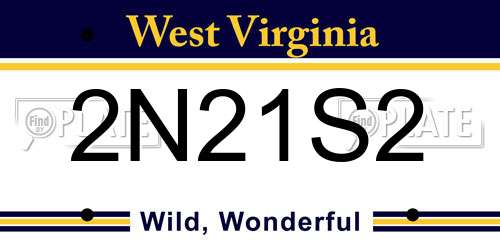 2N21S2 West Virginia License Plate