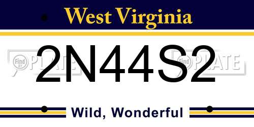 2N44S2 West Virginia License Plate