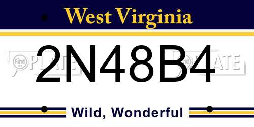 2N48B4 West Virginia License Plate