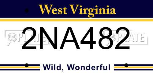 2NA482 West Virginia License Plate