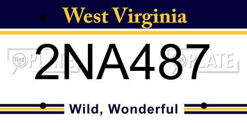 2NA487 West Virginia License Plate