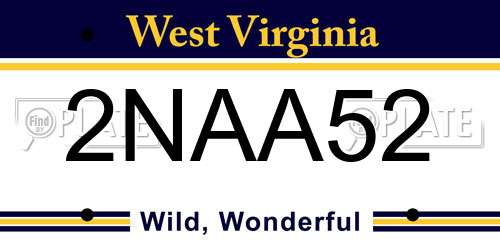 2NAA52 West Virginia License Plate