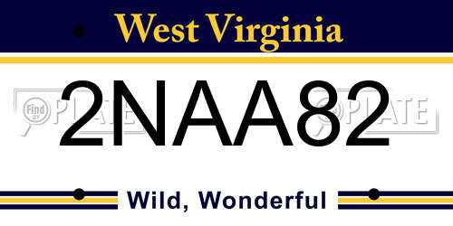 2NAA82 West Virginia License Plate