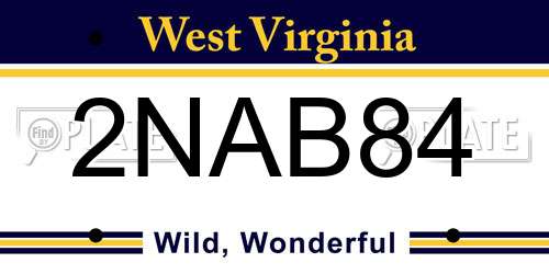 2NAB84 West Virginia License Plate