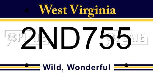 2ND755 West Virginia License Plate