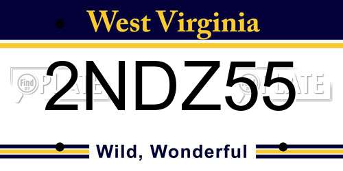 2NDZ55 West Virginia License Plate