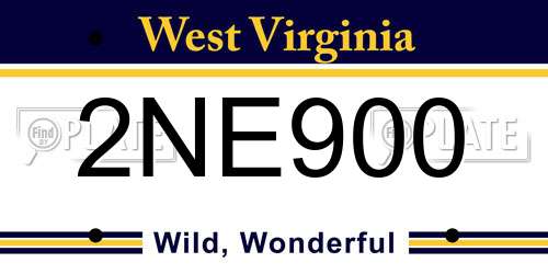 2NE900 West Virginia License Plate