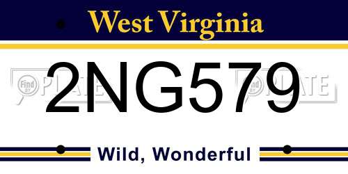 2NG579 West Virginia License Plate