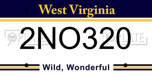 2NO320 West Virginia License Plate