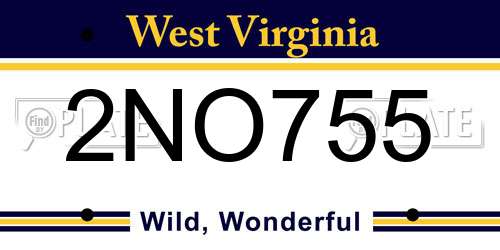 2NO755 West Virginia License Plate