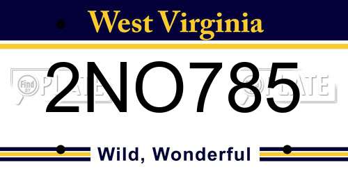 2NO785 West Virginia License Plate