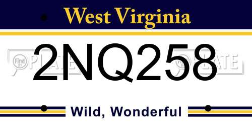 2NQ258 West Virginia License Plate