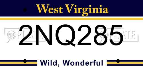2NQ285 West Virginia License Plate