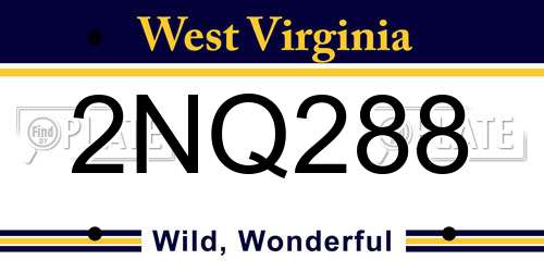 2NQ288 West Virginia License Plate