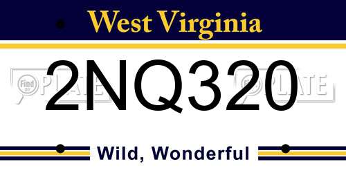 2NQ320 West Virginia License Plate