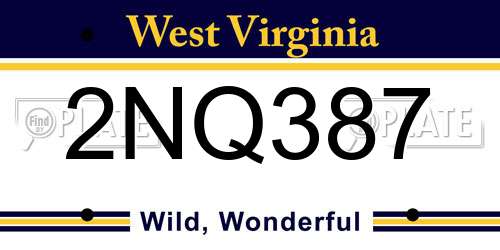 2NQ387 West Virginia License Plate
